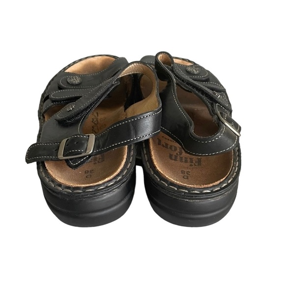 FINN COMFORT Leather Velcro Strap Sandals Black  38 EU - Picture 6 of 9